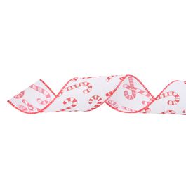 Fita Candy Cane Branco/Vermelho