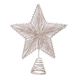 ACESSORIO PARA ARVORE TOPO ESTRELA CHAMPAGNE