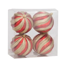 ENFEITE BOLA VERMELHO / DOURADO
