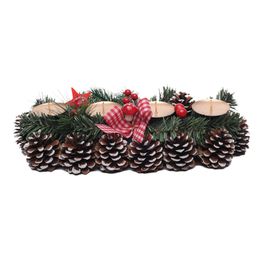 PORTA VELAS VERMELHO / VERDE ESCURO