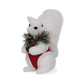 ANIMAIS DECORATIVOS ESQUILO BRANCO / VERMELHO / VERDE