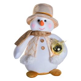 Boneco De Neve Decorativo Ouro Branco