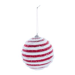 Bola Com Listras Vermelho/Branco
