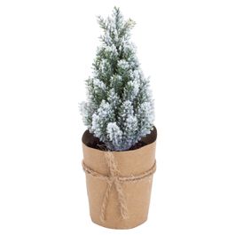 MINI ARVORE DE NATAL COM BASE VERDE / MARROM