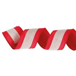 Fita Faixa No Centro Vermelho/Bege