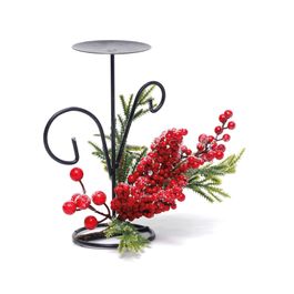 PORTA VELAS VERMELHO / VERDE ESCURO