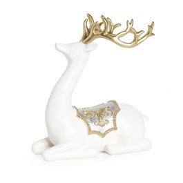 ANIMAIS DECORATIVOS RENA BRANCO / OURO