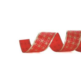 Fita Quadriculda Vermelho/Ouro
