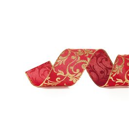 Fita Folhas Vermelho/Ouro