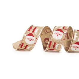 Fita Hohoho E Noel Natural/Vermelho