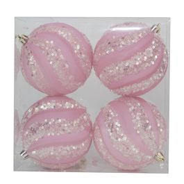Bola Listra Glitter Rosa Claro
