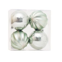 ENFEITE BOLA COM DETALHE VERDE ERVA DOCE