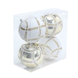 Bolas Losango Branco/Ouro