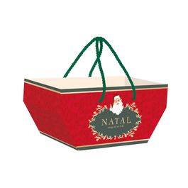Cesta De Cartão Com Alça Noel Vitoriano Colorido