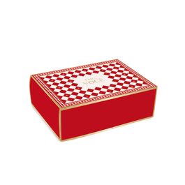 Cesta Na Caixa Lines Vermelho / Marfim / Ouro