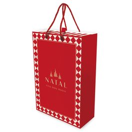 Caixa Luva Com Alça Lines Vermelho / Marfim / Ouro