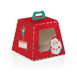 Caixa Panetone Com Visor Polo Norte Colorido