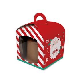 Caixa Para Panetone Arco de Natal Com Visor Polo Norte Colorido