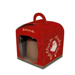 Caixa Para Panetone Arco de Natal Com Visor Noel Vitoriano Colorido