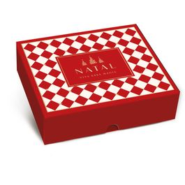 Caixa Retangular Tampa/Fundo New Lines Vermelho / Marfim / Ouro