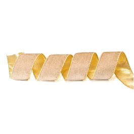 Fita Veludo Bege/Ouro