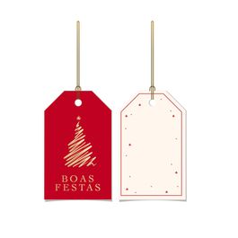 Tag De / Para Com Hot Stamping Boas Festas Colorido