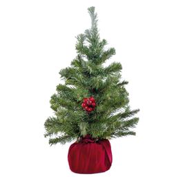 MINI ARVORE DE NATAL COM BASE VERDE ESCURO