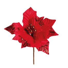 FLOR DECORATIVA CABO CURTO VERMELHO