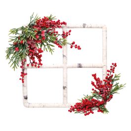 Janela Decorativo Vermelho Verde Escuro Branco