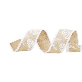 Fita Pinhas E Folhas Cru/Branco