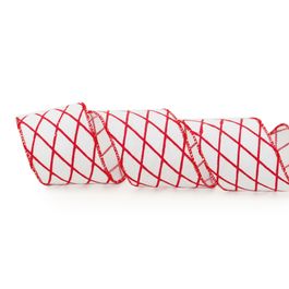 Fita Xadrez Branco/Vermelho