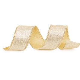Fita Borda Aljofre Glitter Nude/Ouro