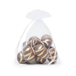 Enfeite Ovos para Pendurar Codorna Marrom / Ouro