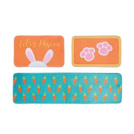 Kit de Tapetes para Cozinha Coelho e Cenoura - Colorido