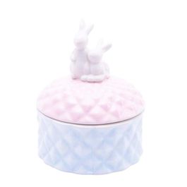 Pote C/Tampa Ceramica C/Coelho Azl/Bco (Ceramica Rain) C/1 UN