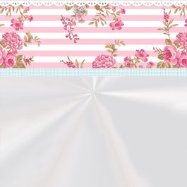 Saco para Cesta Bella Barrado Rosa