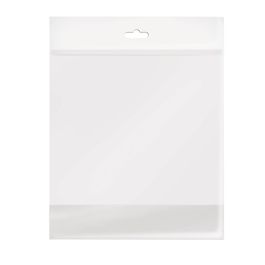 Saco Adesivado Transparente com Furo Liso Branco