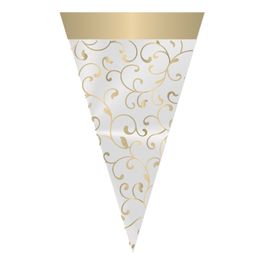 Cone Festa Arabesco Barrado Ouro