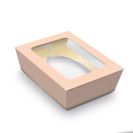 Caixa Pratice para Meio Ovo com 1 unidade Liso Coral/Ouro