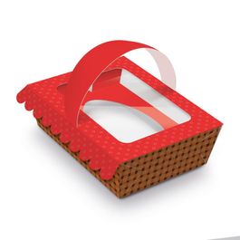 Caixa Pratice para Meio Ovo com 1 unidades Pic Nic Vermelho PT C/6