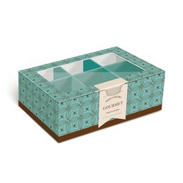 Caixa Para Brigadeiro Com 6 Unidade Gourmet Azul Turquesa