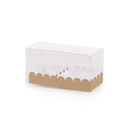 Caixa Clean Com Forminha para 2 Doces Lila Pardo / Branco