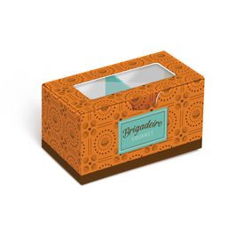 Caixa Para Brigadeiro Com 2 Unidade Brigadelícia Laranja