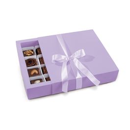 Caixa Com Luva Para 16 Bombons Liso Lavanda