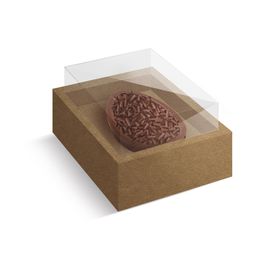 Caixa New Moldura Para Meio Ovo Com 1 Unidade Liso Pardo