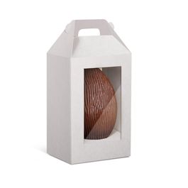 Caixa Maleta Retangular Vertical para Ovo com Visor Liso Branco