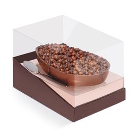 Caixa Specialla Para Meio Ovo Com 1 Unidade Liso Marrom / Rose Gold