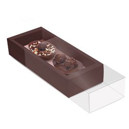 Caixa Luva Moldura Para Meio Ovo Com 2 Unidade Liso Marrom / Rose Gold