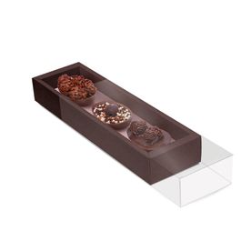 Caixa Luva Moldura Para Meio Ovo Com 3 Unidade Liso Marrom / Rose Gold