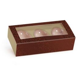 Caixa Luva Moldura Para Meio Ovo Com 3 Unidade Liso Preto